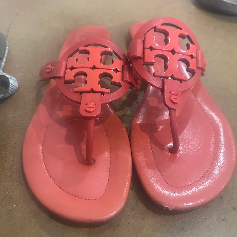 Orange Tory Burch Miller sandals